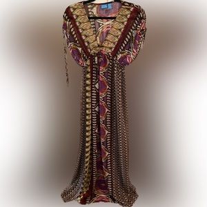 Blue Island‎ Multicolor Swim Coverup Boho long dress